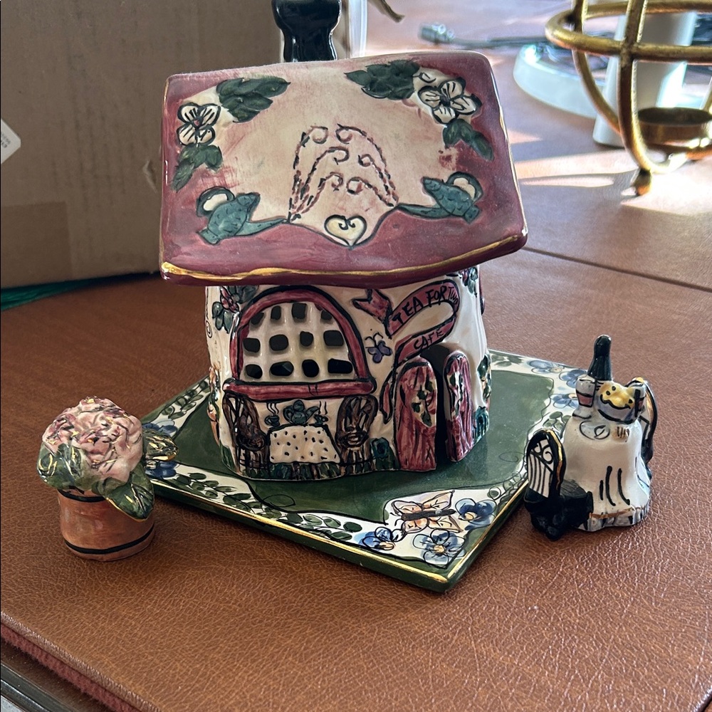 Charming Hand-Painted Ceramic Tea House